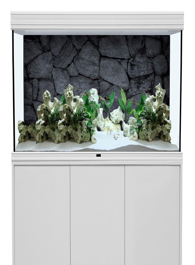 AWERT 48x24 inches Dark Grey Rock Aquarium Background Stone Fish Tank Background Rocky Terrarium Background Polyester Background - Image 3
